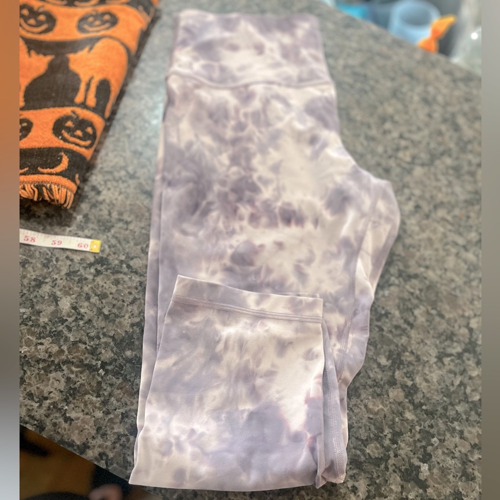 NEW LULULEMON Align Crop Diamond Dye Pink Bliss Graphite Purple Soft Leggings